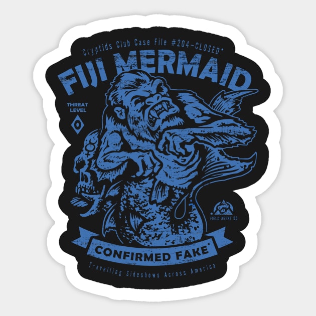 Fiji Mermaid - Cryptids club Case file #204 Sticker by heartattackjack